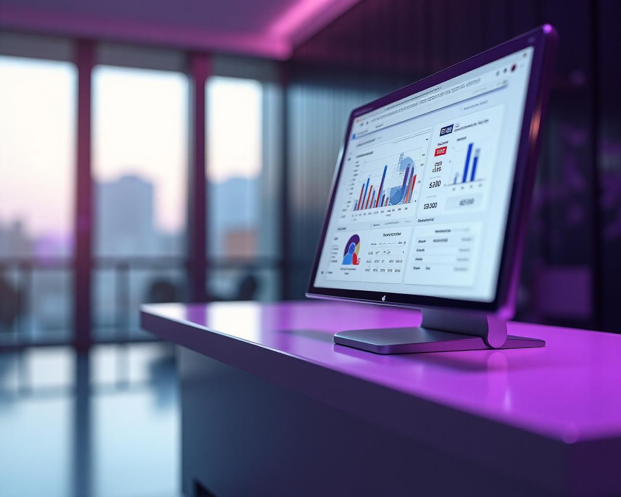 Modern workspace displaying advanced HR analytics dashboard
